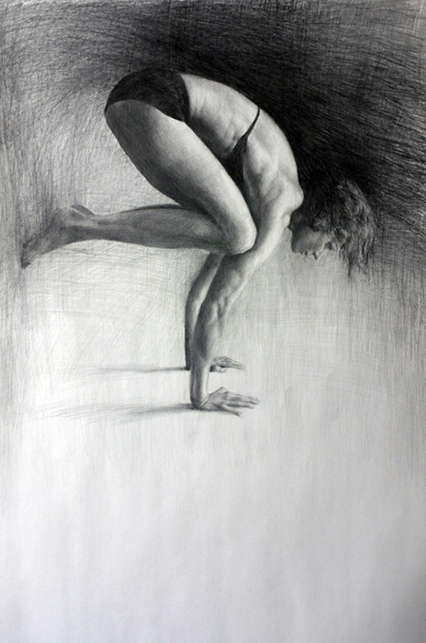 Paintings of Women Matt Abraxas yoga pose drawing bakasana